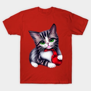 Cute Valentine's Day Kitten T-Shirt